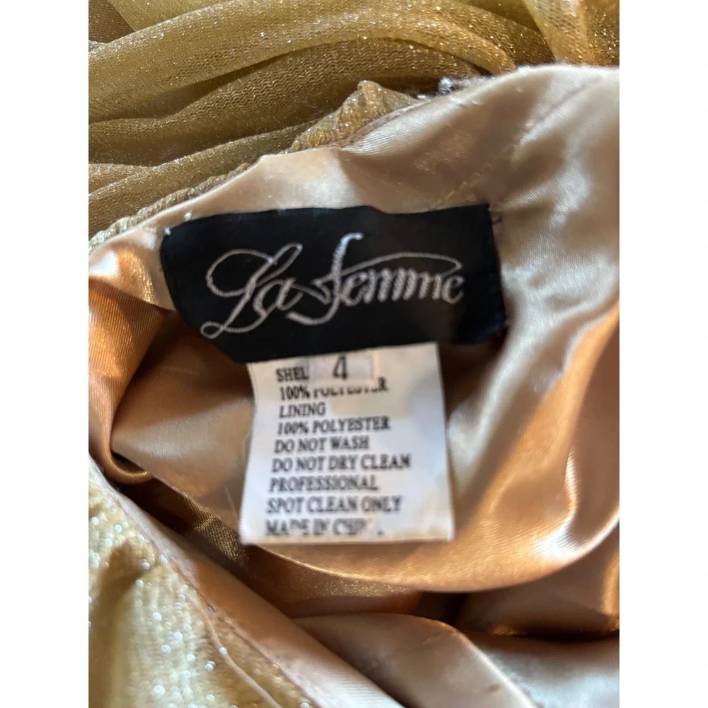 Lafemme Strapless Gold Gown Size 4 - Picture 6 of 6